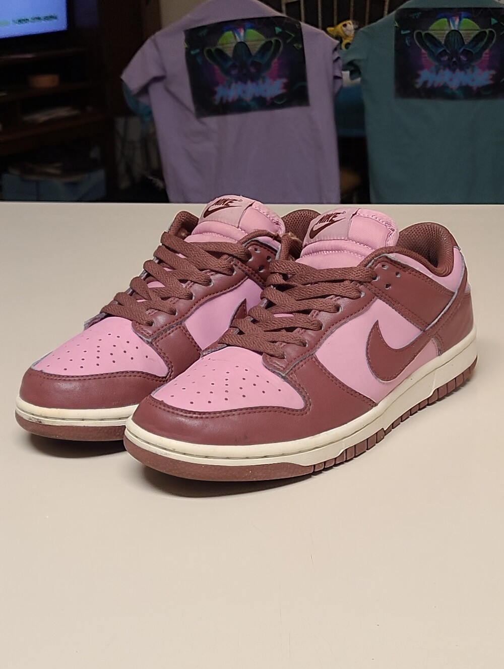 Nike Dunk Low Next Nature Dark Pony Elementary Pink skateboard sneakers size 8